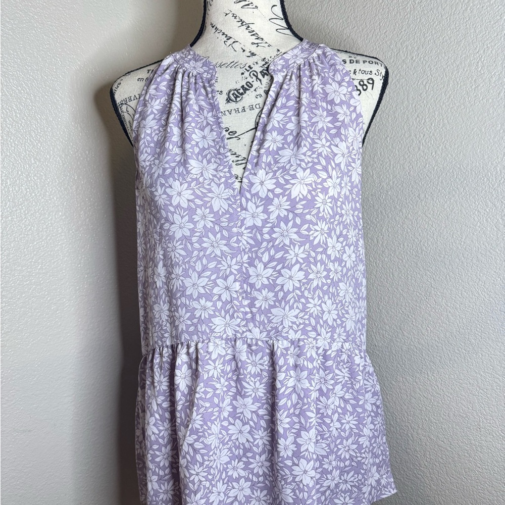 STATE Lavender Floral Blouse